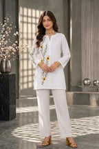 Khaas Sunflower White Cotton Kurti